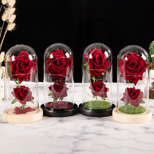 Beauty and the Beast Rose, Gifts for Her, Galaxy Artificial Rose Gift, Red Roses Permanently Preserved in Dome Glass, Christmas, Valentines Day, Mothers Day, Births Day, Wishes