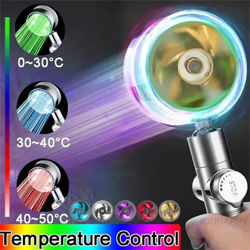 Bathroom Shower Head Light LED 3 Color Changing Temperature Sensor Handheld with Filter SPA High Pressure Shower Head Nozzle