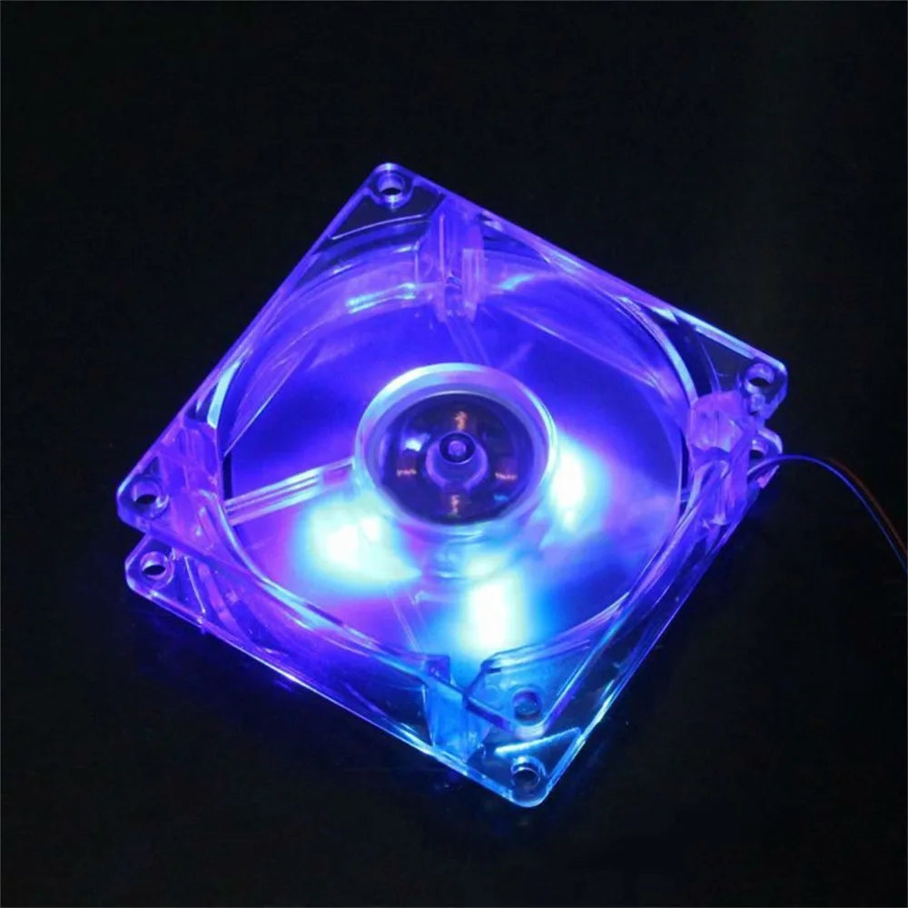 Computer PC Fan 80Mm with LED 8025 Silent Cooling Fan 12V LED Luminous Chass Computer Case Cooling Fan Mod Easy Installed