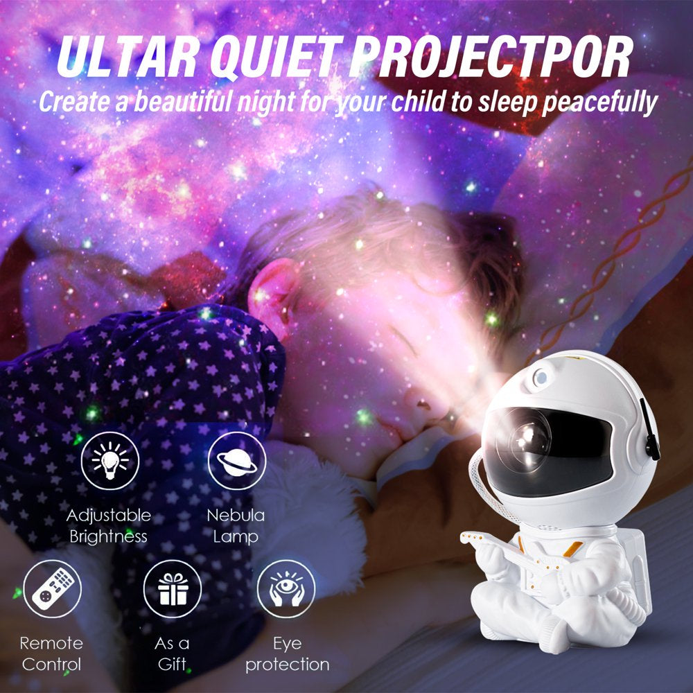 Astronaut Projector, Star Galaxy Projector Night Light for Kids, 360°Adjustable Astronaut Nebula Ceiling Led Lamp Projector for Kids with Timer and Remote for Children Adults Gift