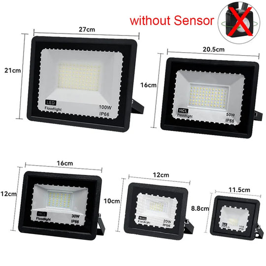 LED PIR Motion Sensor Floodlight Outdoor Wall Light White Light 100W 50W 30W 20W 10W IP66 Waterproof LED Spotlight for Garden