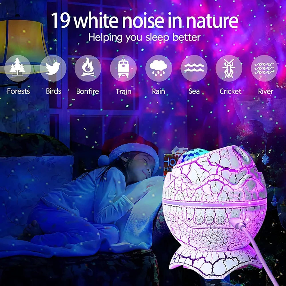 Jianshu Dinosaur Egg Galaxy Star Projector Starry Sky Light & Bluetooth Speaker,Night Projector for Children'S Room Decor Cute