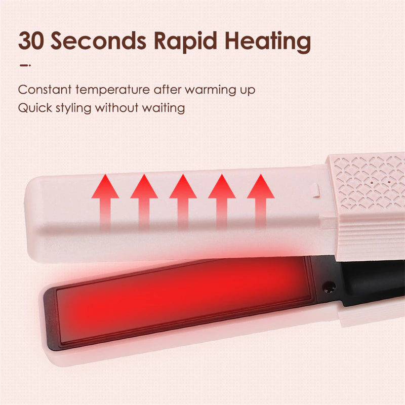 Wireless Hair Straightener Curler Mini Flat Hair Iron Adjustable Temperature Fast Heating Ceramic Curling Iron Hair Styling Tool