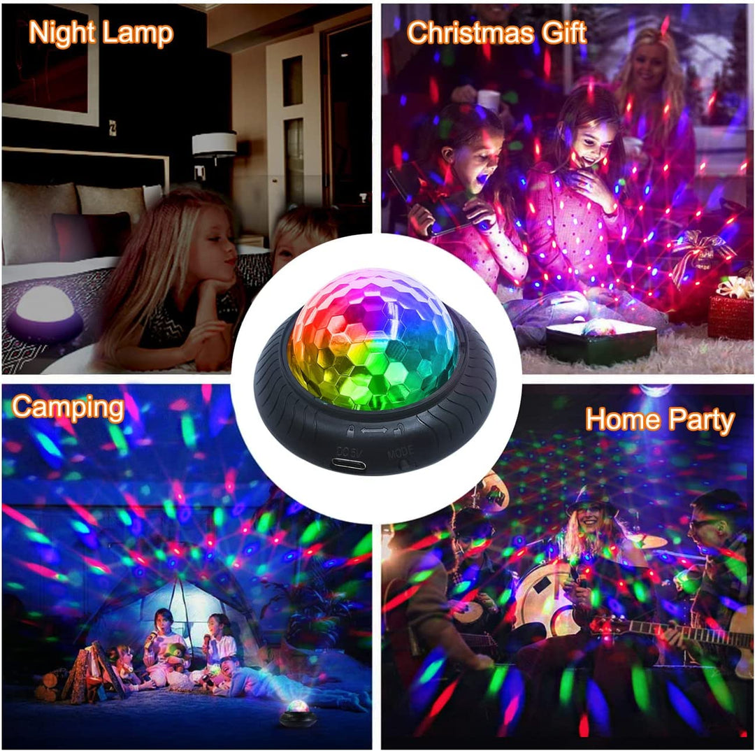 Disco Party Light Night Light 2 in 1 Flashes with Music Sound Activated Multicolor Disco Ball Rechargeable Battery Operated Mini Disco Ball…