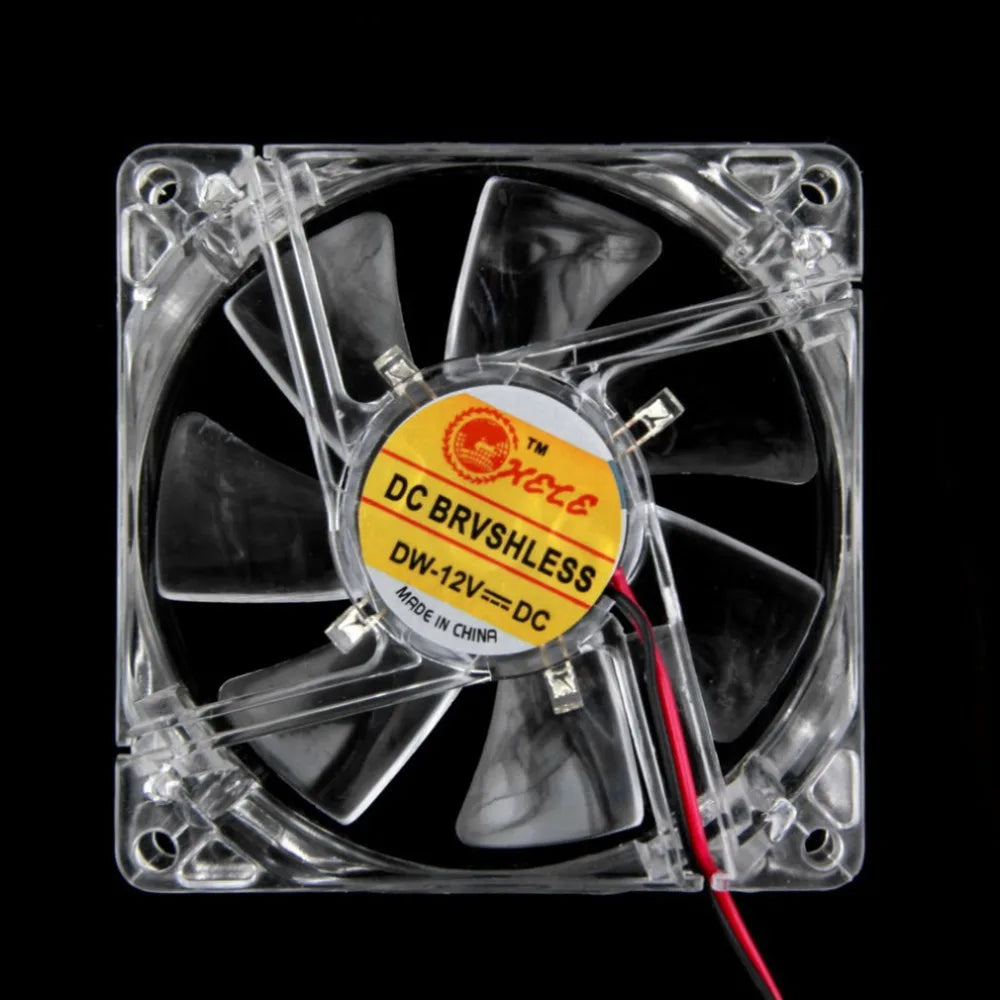 Computer PC Fan 80Mm with LED 8025 Silent Cooling Fan 12V LED Luminous Chass Computer Case Cooling Fan Mod Easy Installed